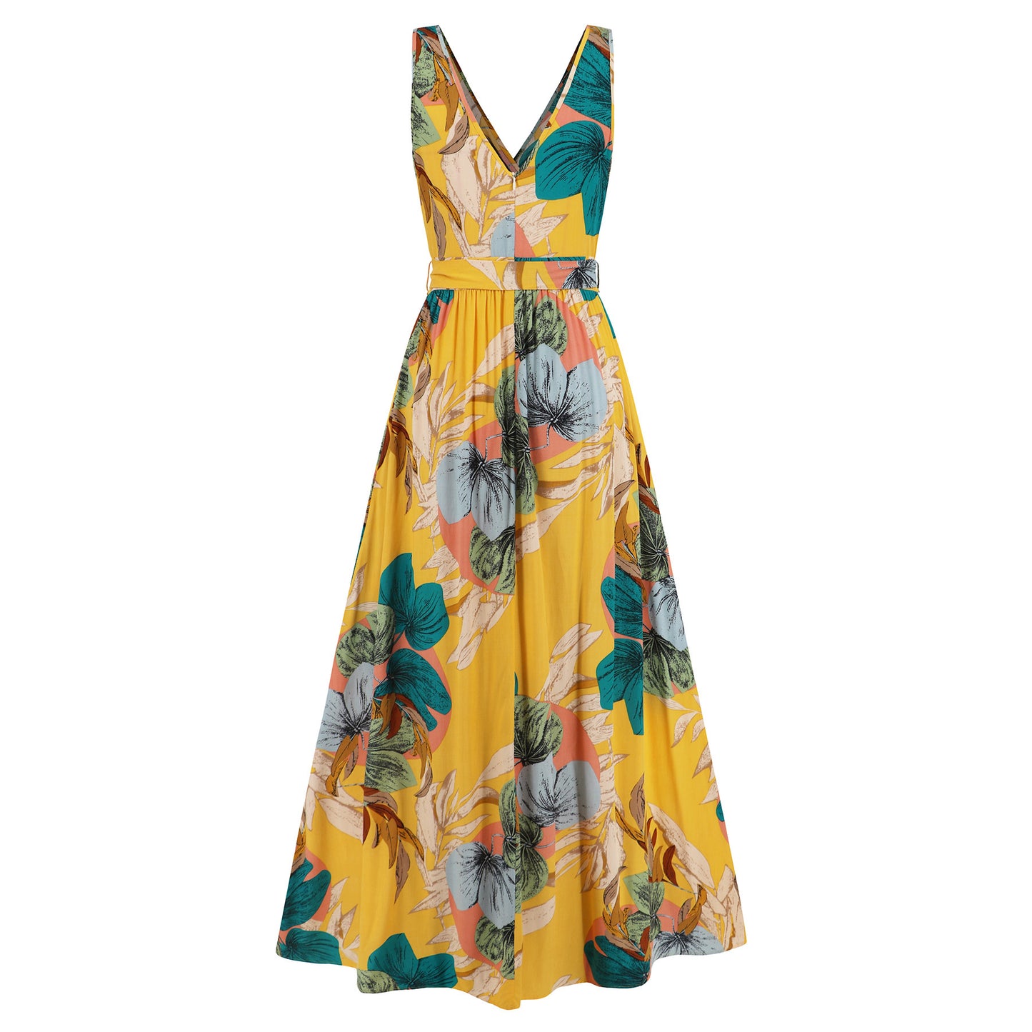 Robe Longue Fleurie Décolletée