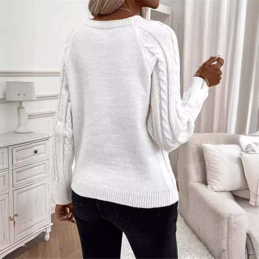 Pull torsadé col rond