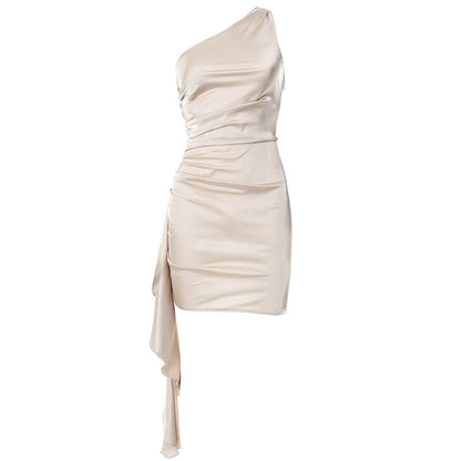 Robe Mini Décolleté Asymétrique Dos Nu