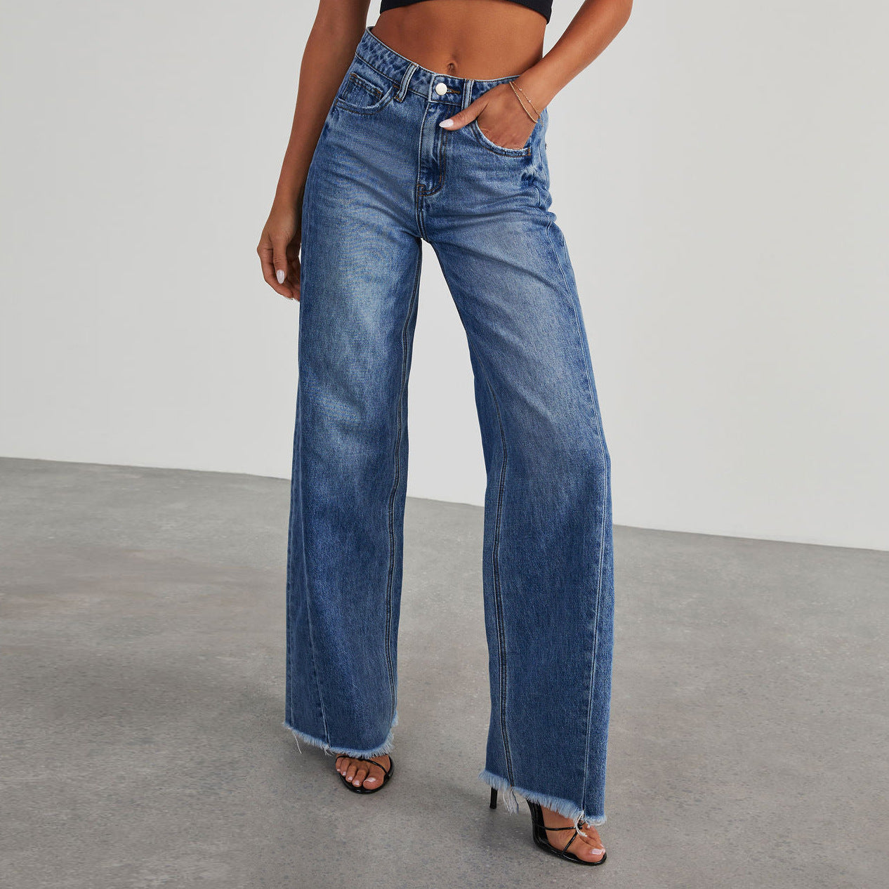 Jean Large à Couture Latérale
