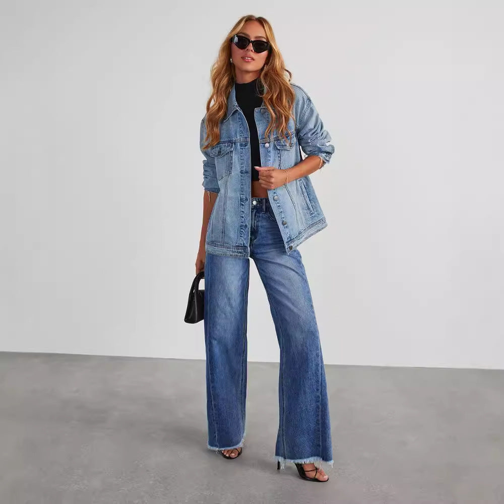 Jean Large à Couture Latérale