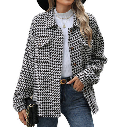 Manteau Court à Carreaux