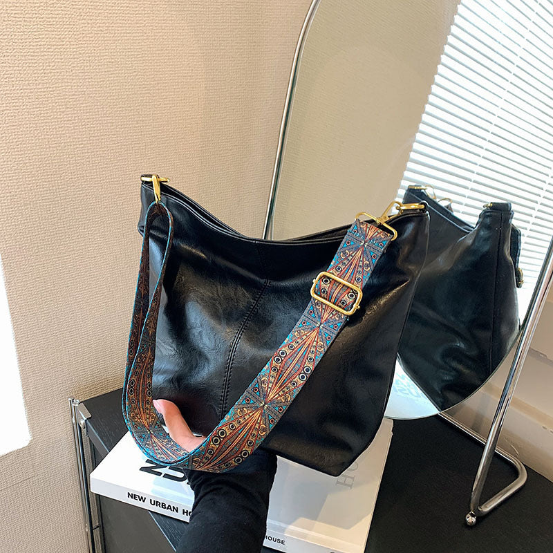 Sac Seau Rétro à Bandoulière avec Grande Capacité pour Femme