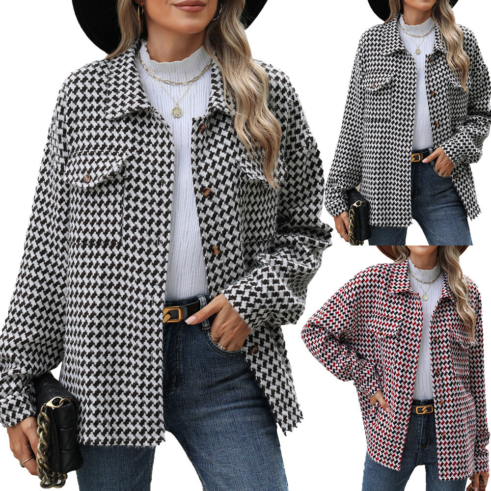 Manteau Court à Carreaux