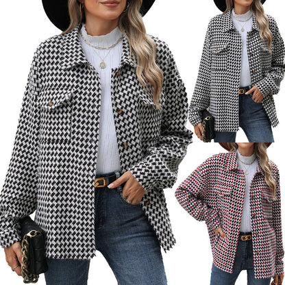 Manteau Court à Carreaux