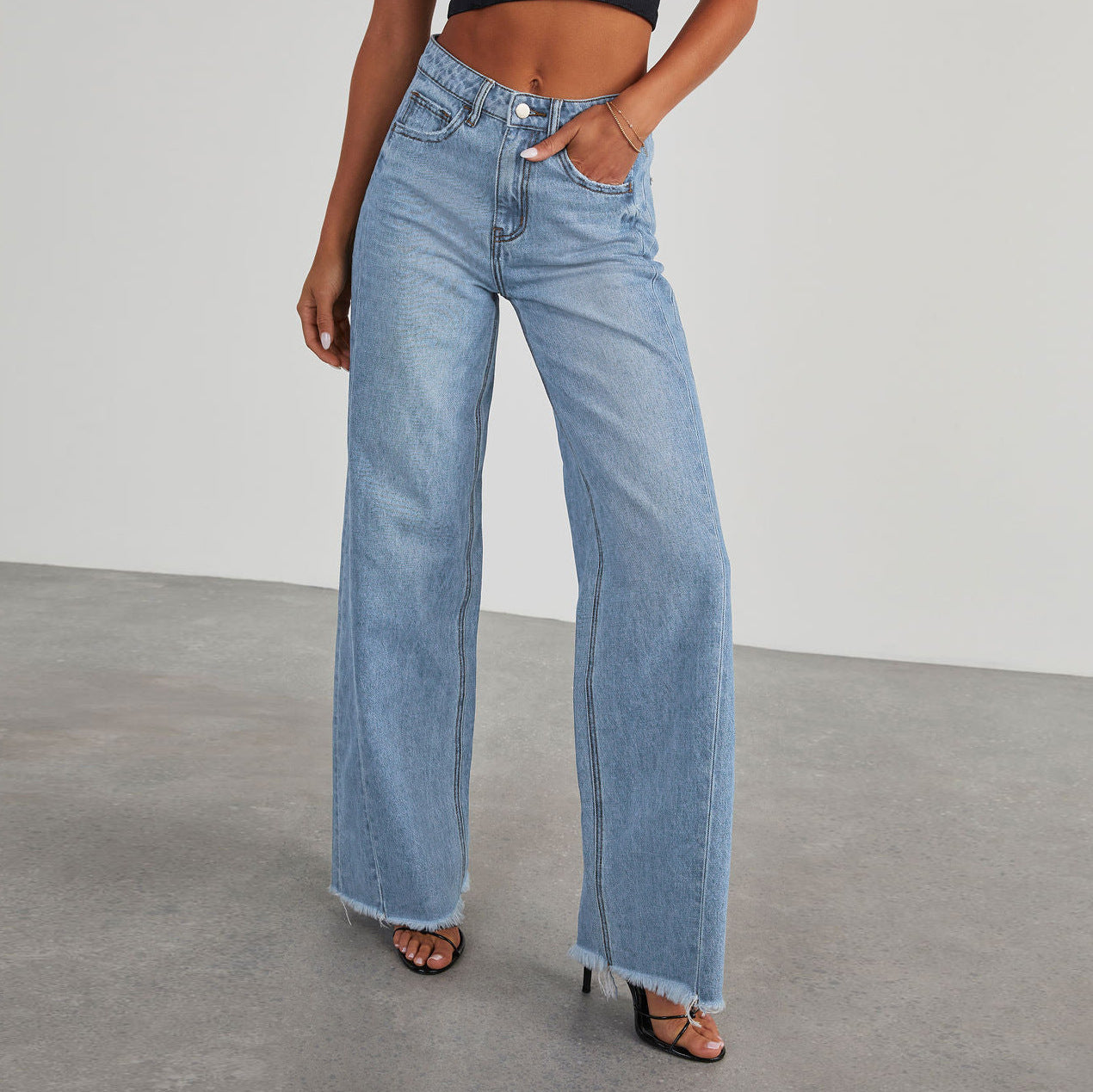 Jean Large à Couture Latérale