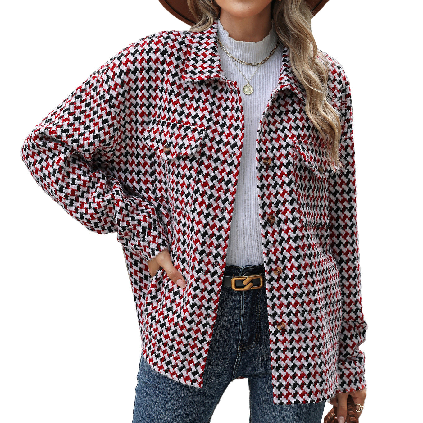 Manteau Court à Carreaux