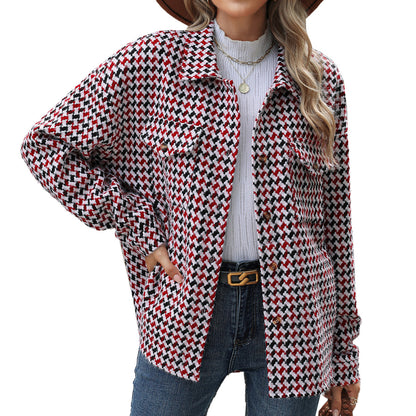 Manteau Court à Carreaux