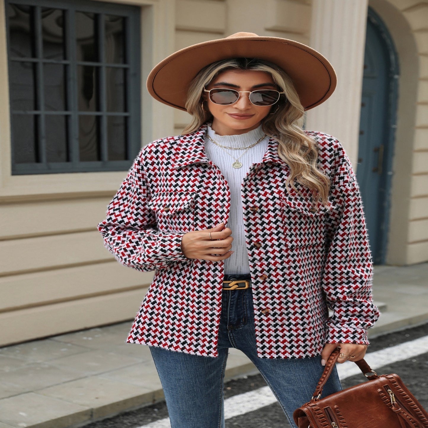 Manteau Court à Carreaux